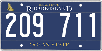 RI license plate 209711