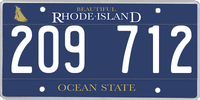 RI license plate 209712