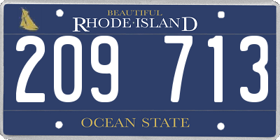 RI license plate 209713