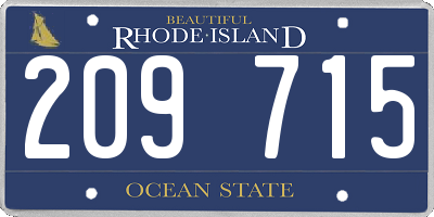 RI license plate 209715
