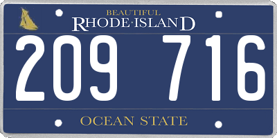 RI license plate 209716