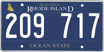 RI license plate 209717