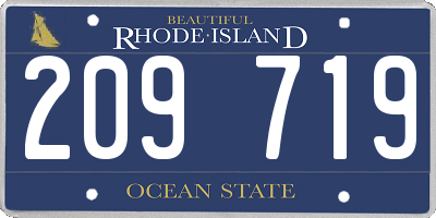 RI license plate 209719