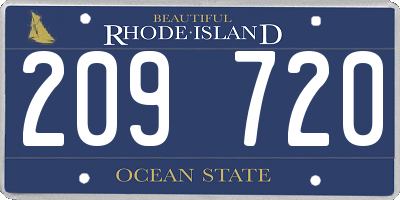 RI license plate 209720