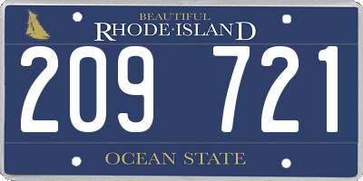 RI license plate 209721