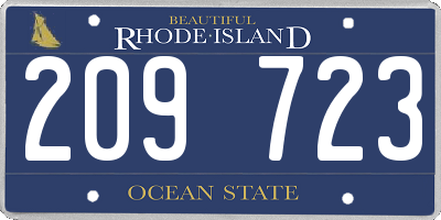 RI license plate 209723