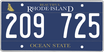 RI license plate 209725