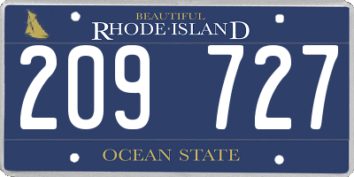 RI license plate 209727