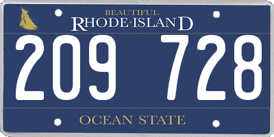 RI license plate 209728