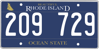 RI license plate 209729