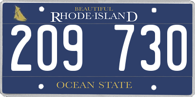 RI license plate 209730