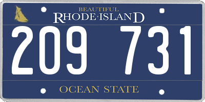 RI license plate 209731