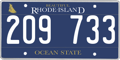 RI license plate 209733