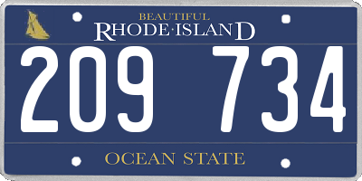 RI license plate 209734