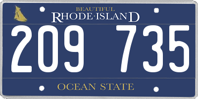 RI license plate 209735