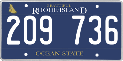 RI license plate 209736