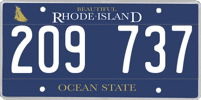 RI license plate 209737