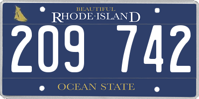 RI license plate 209742