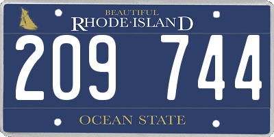 RI license plate 209744
