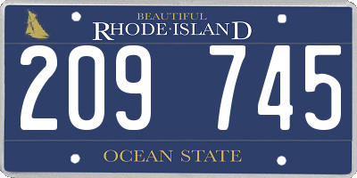 RI license plate 209745