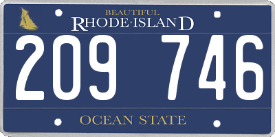 RI license plate 209746