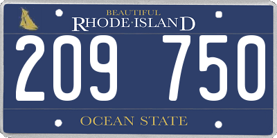 RI license plate 209750