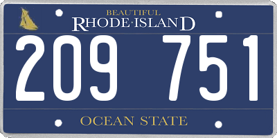 RI license plate 209751