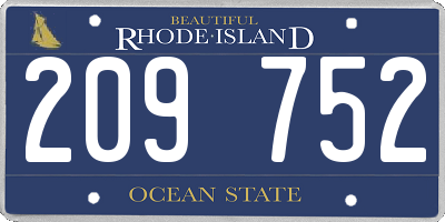 RI license plate 209752