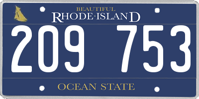 RI license plate 209753