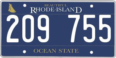 RI license plate 209755