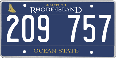 RI license plate 209757