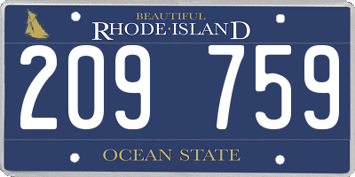 RI license plate 209759
