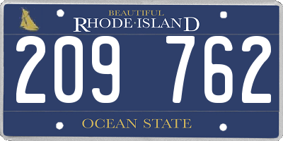 RI license plate 209762