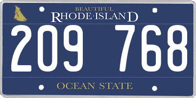 RI license plate 209768