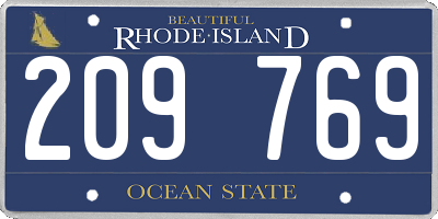 RI license plate 209769
