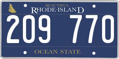RI license plate 209770