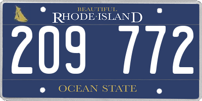RI license plate 209772
