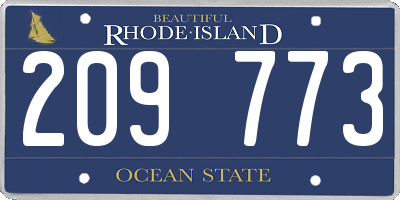 RI license plate 209773