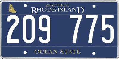 RI license plate 209775