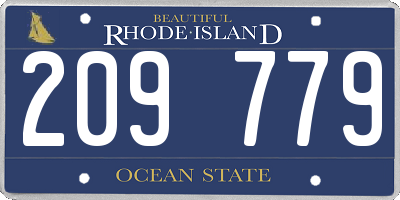 RI license plate 209779