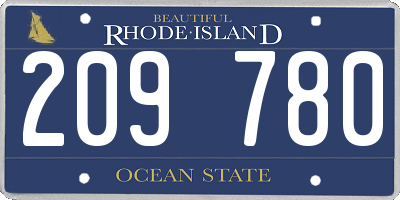 RI license plate 209780