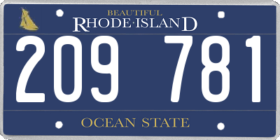 RI license plate 209781