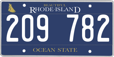 RI license plate 209782