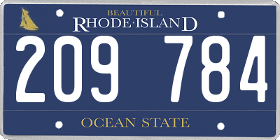 RI license plate 209784