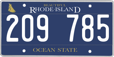 RI license plate 209785
