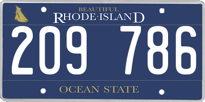 RI license plate 209786