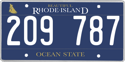 RI license plate 209787