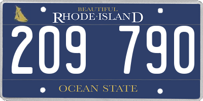 RI license plate 209790
