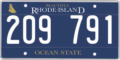 RI license plate 209791