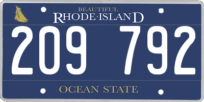 RI license plate 209792